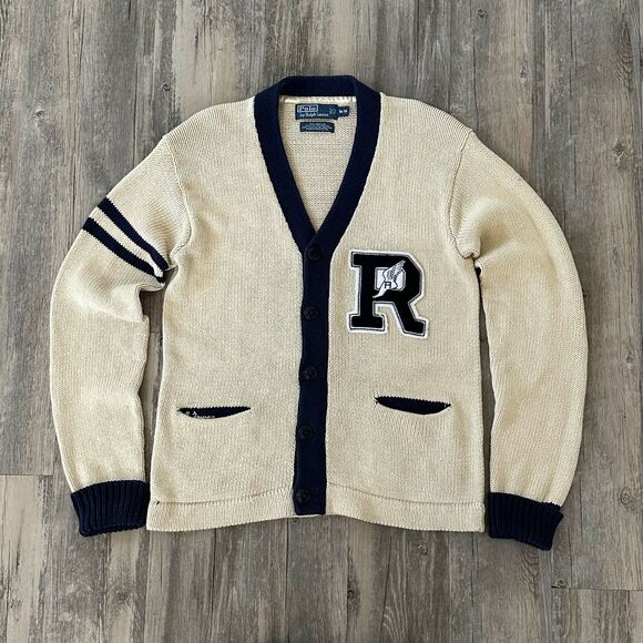 Vintage Polo Ralph Lauren P-Wing Knit Cardigan Size Medium